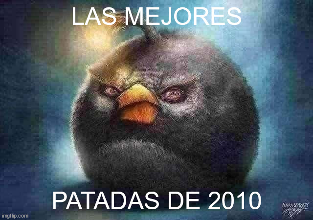 las mejores patadas de 2010 | LAS MEJORES; PATADAS DE 2010 | image tagged in angry birds bomb | made w/ Imgflip meme maker
