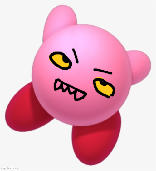 kark | image tagged in add a face to kirby | made w/ Imgflip meme maker