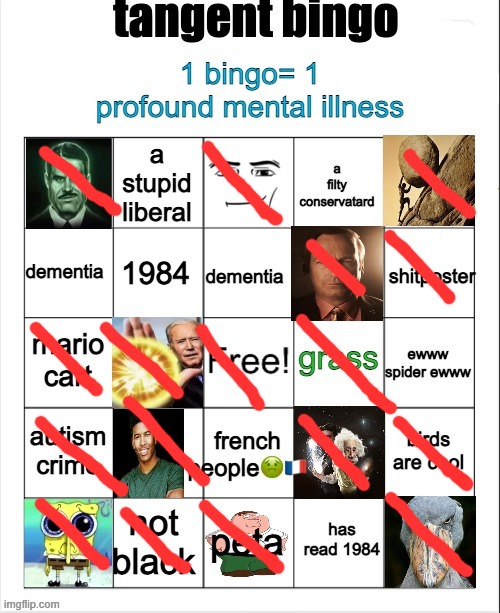 tangent bingo | image tagged in tangent bingo | made w/ Imgflip meme maker