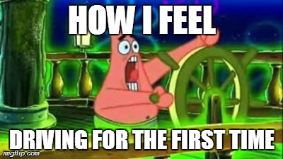 This is probably a universal feeling. | HOW I FEEL DRIVING FOR THE FIRST TIME | image tagged in memes,patrick,driving,true story | made w/ Imgflip meme maker