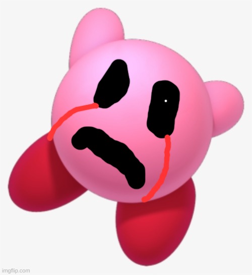 He has faced horrible things | image tagged in add a face to kirby | made w/ Imgflip meme maker