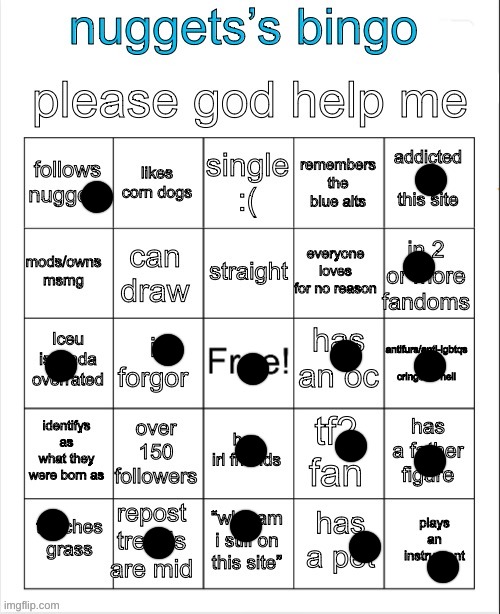 Don't ask about any of these | image tagged in nuggets s bingo | made w/ Imgflip meme maker