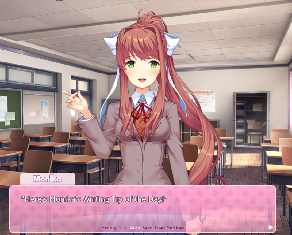 High Quality Monika's Writing Tip of The Day Blank Meme Template