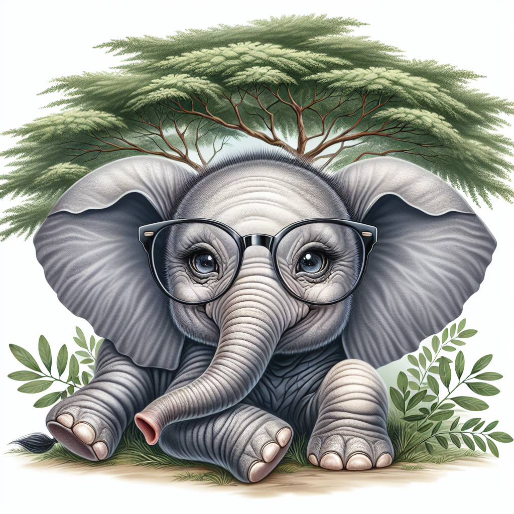 cute elefant with glasses Blank Meme Template