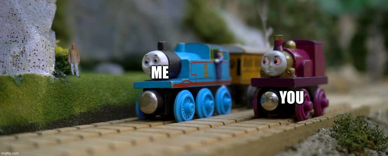 Thomas and Lady | ME; YOU | image tagged in thomas and lady | made w/ Imgflip meme maker