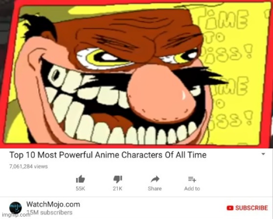 Top 10 Most Powerful Anime Characters Of All Time | image tagged in top 10 most powerful anime characters of all time | made w/ Imgflip meme maker