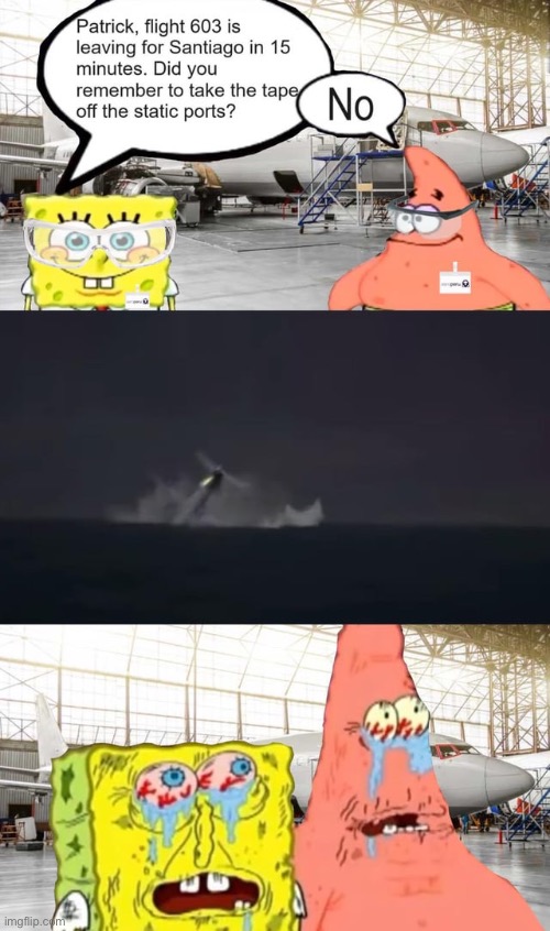 Patrick no!!! | image tagged in distress,tragedy | made w/ Imgflip meme maker
