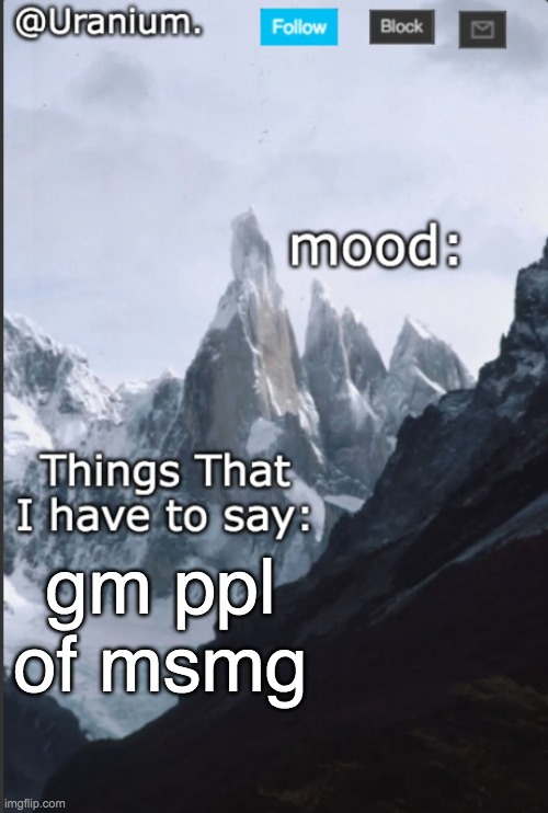 Uranium Announcement Template. | gm ppl of msmg | image tagged in uranium announcement template | made w/ Imgflip meme maker