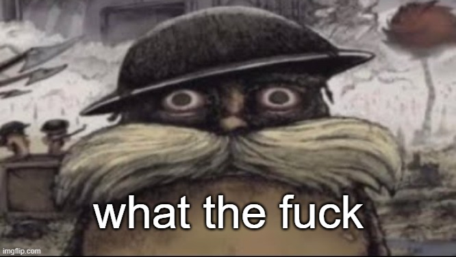 ptsd lorax | what the fuck | image tagged in ptsd lorax | made w/ Imgflip meme maker