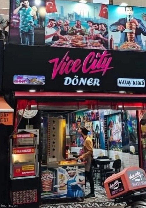 GTA Vice City themed restaurant in Turkey | made w/ Imgflip meme maker