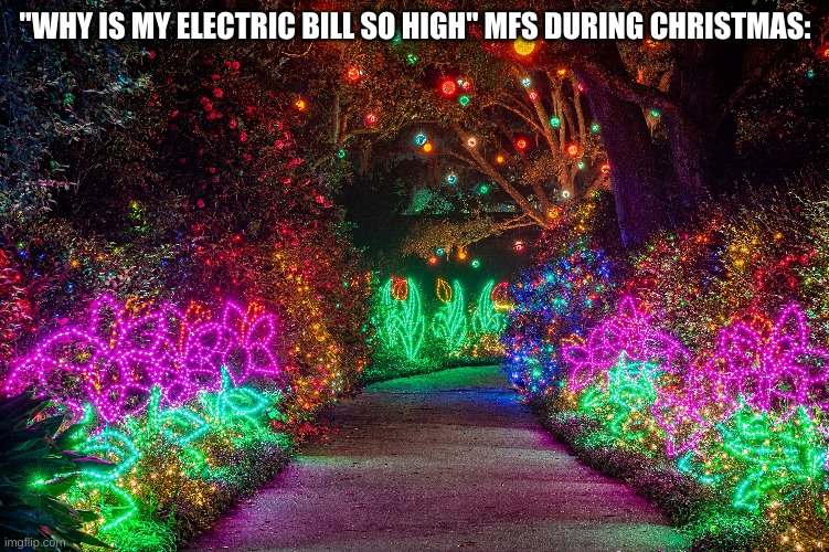 "why is my electric bill so high?" | "WHY IS MY ELECTRIC BILL SO HIGH" MFS DURING CHRISTMAS: | made w/ Imgflip meme maker