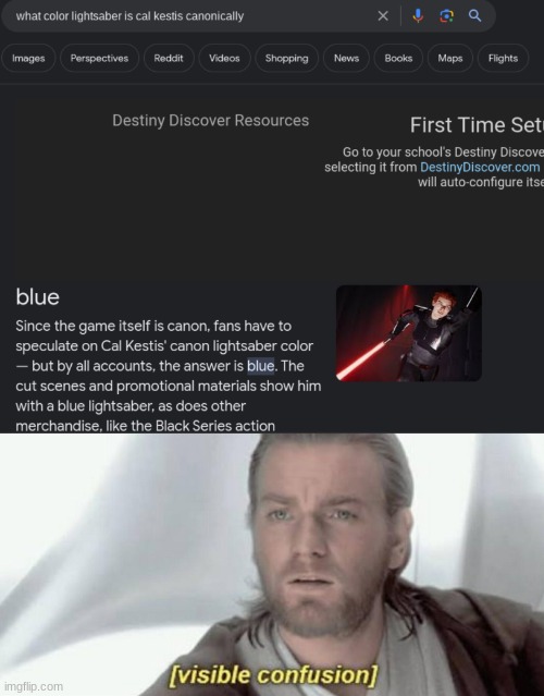 That's not blue...and yes, I'm on my school computer | image tagged in visible confusion,uhh,wrong,something's wrong i can feel it,lightsaber,star wars | made w/ Imgflip meme maker