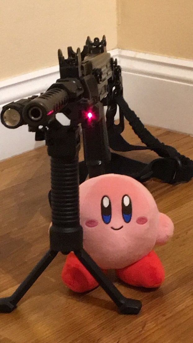 High Quality Kirby with gun Blank Meme Template