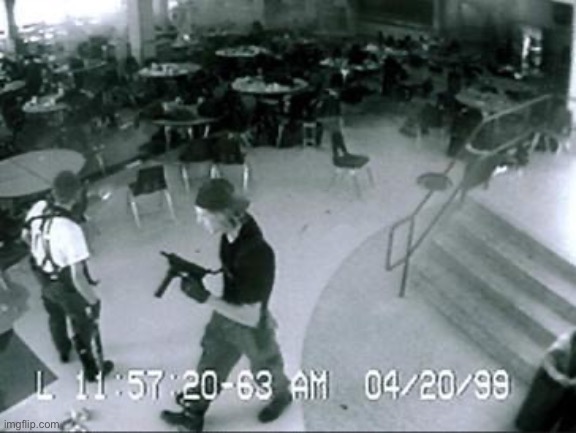 Columbine CCTV Cafeteria | image tagged in columbine cctv cafeteria | made w/ Imgflip meme maker