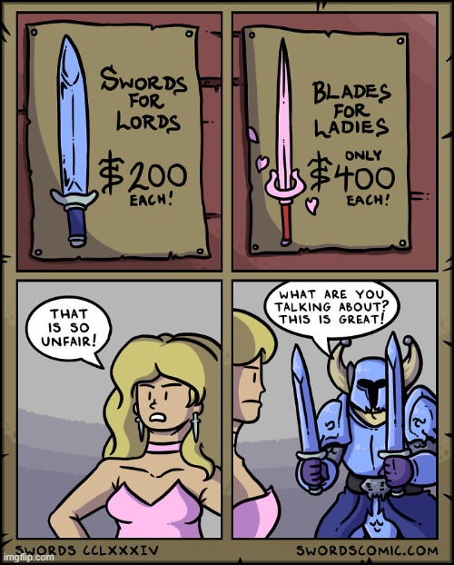 image tagged in swords,lords,ladies,prices,pointlessly gendered | made w/ Imgflip meme maker