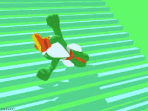 Yoshi falling of the stairs | image tagged in yoshi falling of the stairs | made w/ Imgflip meme maker