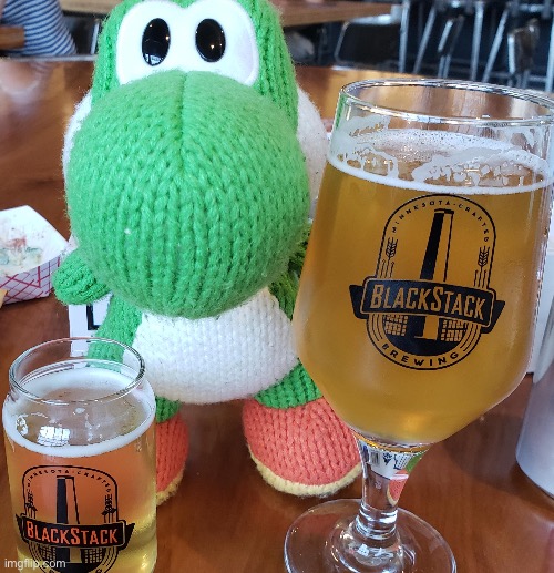 Yoshi with beer | image tagged in yoshi | made w/ Imgflip meme maker