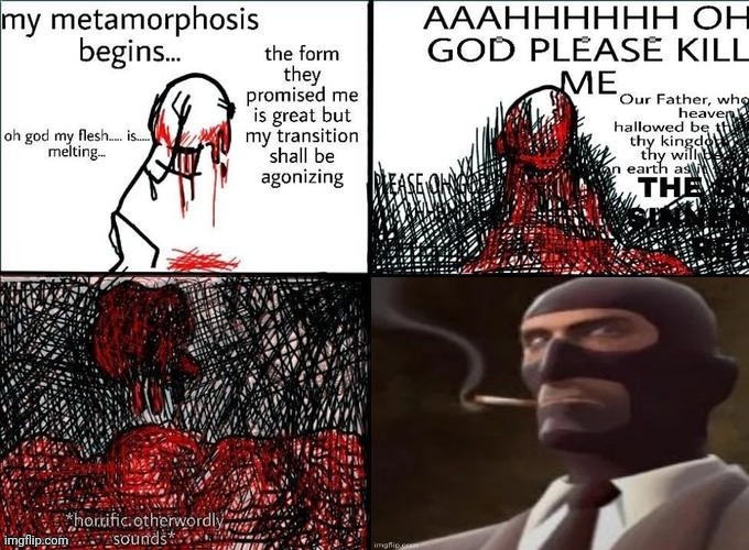 spie | image tagged in man melting into x,tf2 spy | made w/ Imgflip meme maker