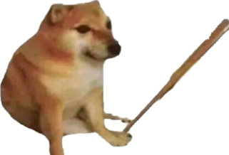 Doge dog with bat Blank Meme Template