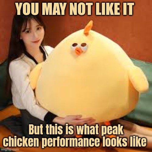 Rond birb | YOU MAY NOT LIKE IT; But this is what peak chicken performance looks like | image tagged in round,chicken,giant,bird,stop it get some help | made w/ Imgflip meme maker