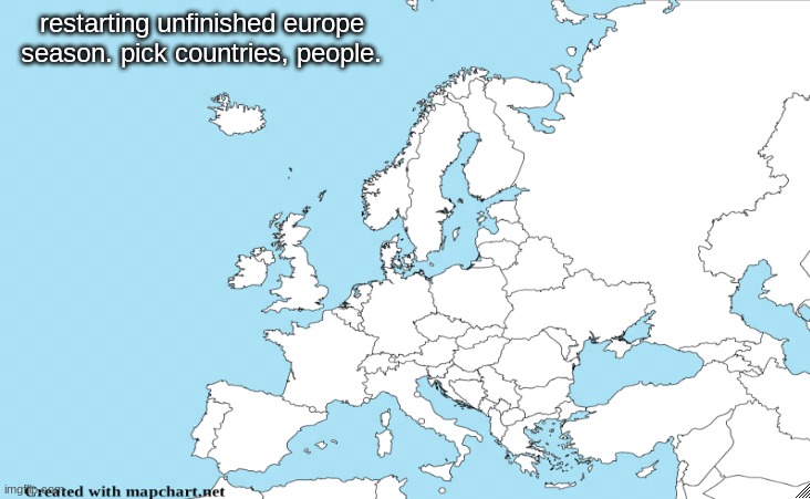 restarting unfinished europe season. pick countries, people. | made w/ Imgflip meme maker