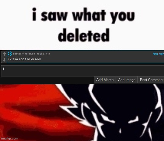 i saw what you deleted | image tagged in i saw what you deleted | made w/ Imgflip meme maker
