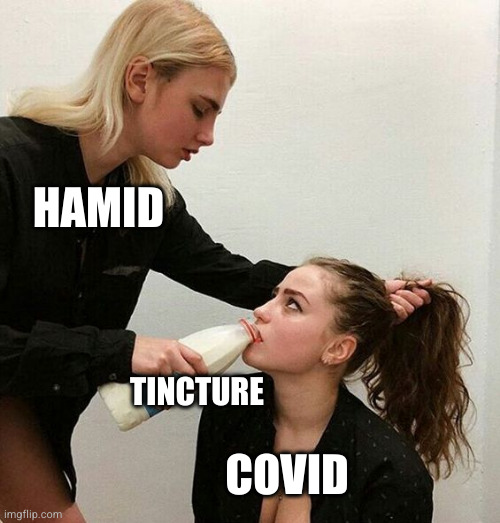 Milk Girls | HAMID; TINCTURE; COVID | image tagged in milk girls | made w/ Imgflip meme maker