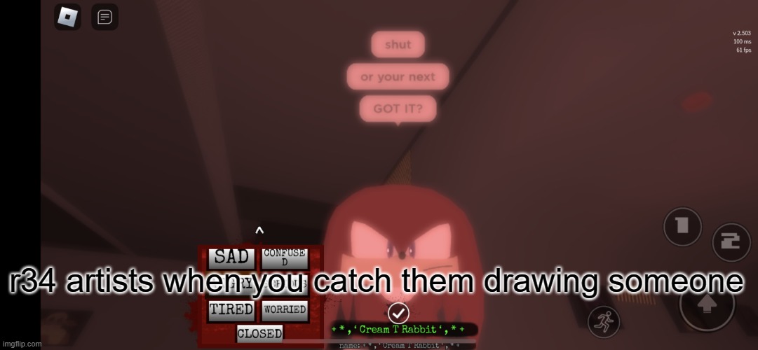 questionable artists | r34 artists when you catch them drawing someone | image tagged in artists,knuckles,i forgor | made w/ Imgflip meme maker