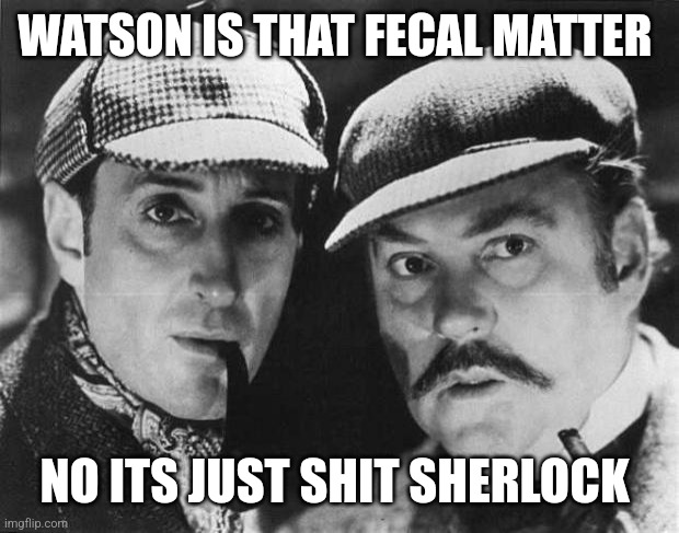 sherlock holmes | WATSON IS THAT FECAL MATTER NO ITS JUST SHIT SHERLOCK | image tagged in sherlock holmes | made w/ Imgflip meme maker