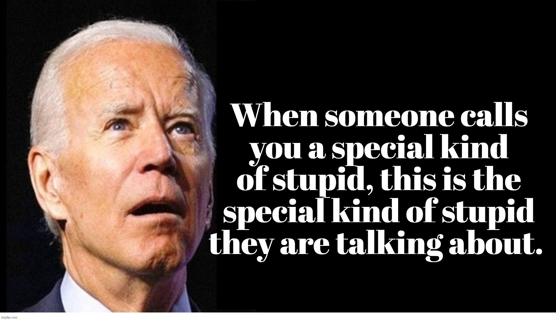 When someone calls you a special kind of stupid... | image tagged in special kind of stupid,stupid people,do you are have stupid,stupid joe biden,oh no it's retarded,full retard | made w/ Imgflip meme maker