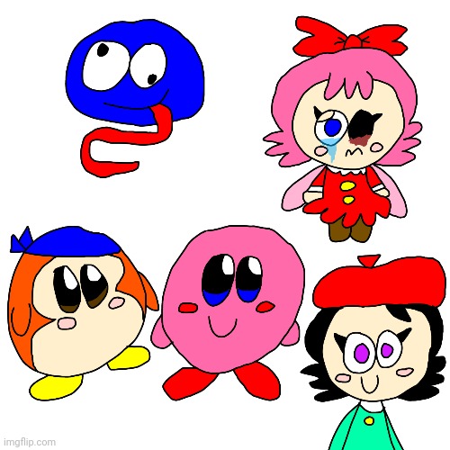 The Entire Kirby Gang | image tagged in kirby,parody,fanart,funny,cute,artwork | made w/ Imgflip meme maker