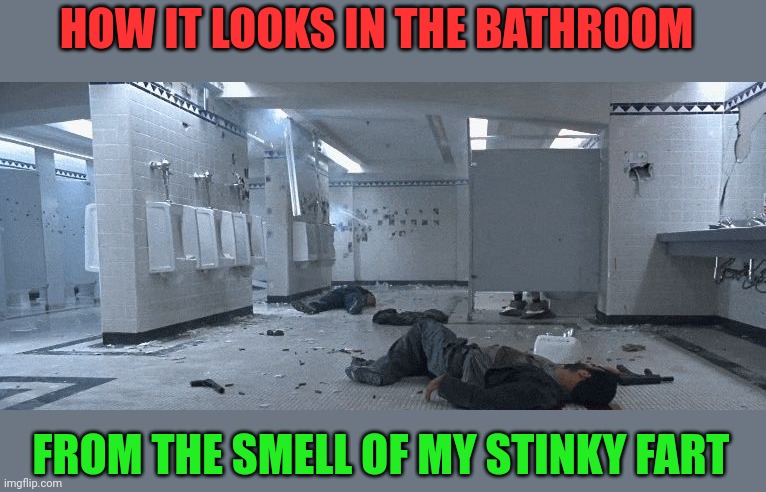Bathroom | HOW IT LOOKS IN THE BATHROOM; FROM THE SMELL OF MY STINKY FART | image tagged in true lies bathroom,funny memes | made w/ Imgflip meme maker