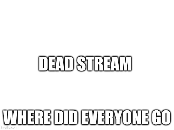 DEAD STREAM; WHERE DID EVERYONE GO | made w/ Imgflip meme maker
