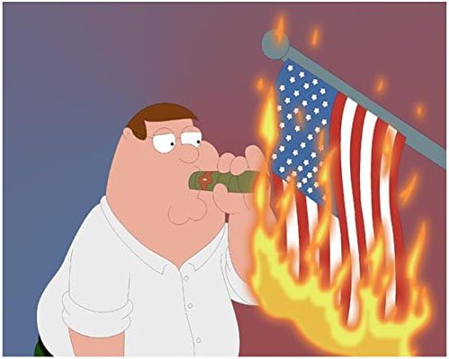 Lighting a Cigar on Burning Flag Blank Meme Template