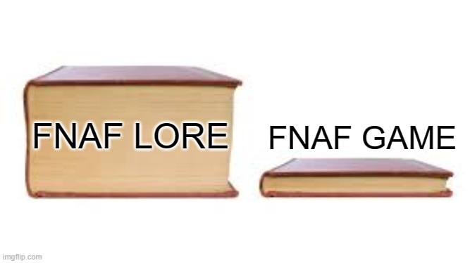 Big book small book | FNAF GAME; FNAF LORE | image tagged in big book small book | made w/ Imgflip meme maker