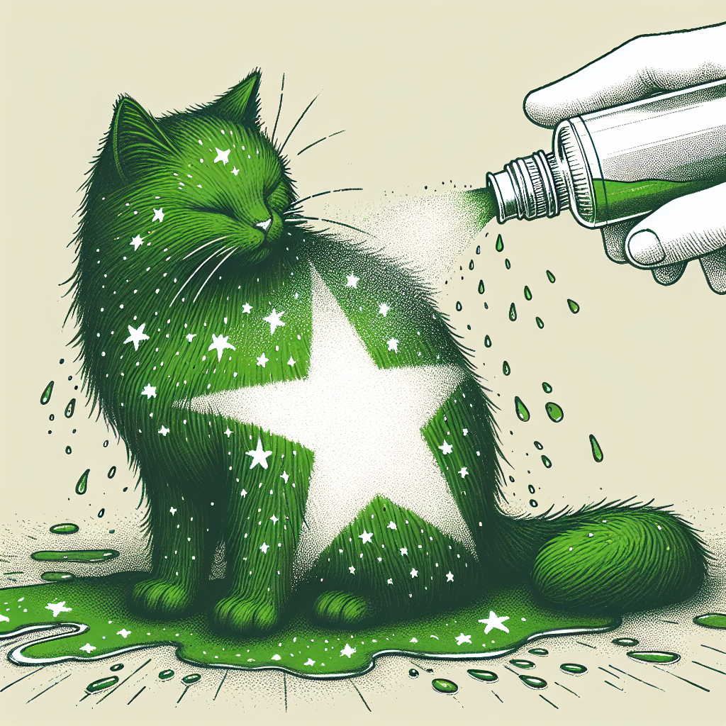 green cat with a star getting hit with a water bottle Blank Meme Template