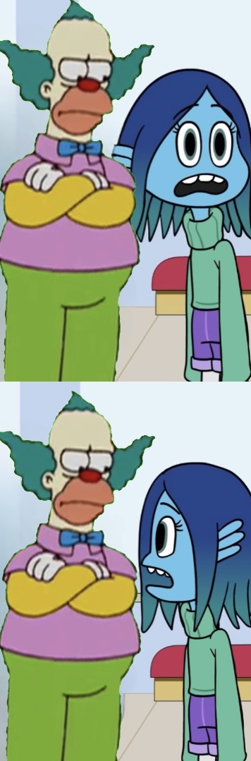 Ruby Gillman meets Krusty the Clown Blank Meme Template