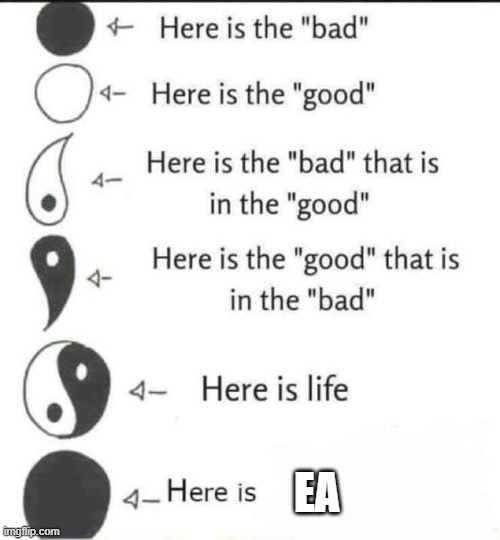 Ea is a scam | EA | image tagged in here is the bad | made w/ Imgflip meme maker