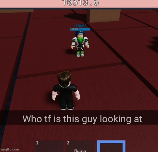 Who tf is this guy looking at | image tagged in roblox | made w/ Imgflip meme maker