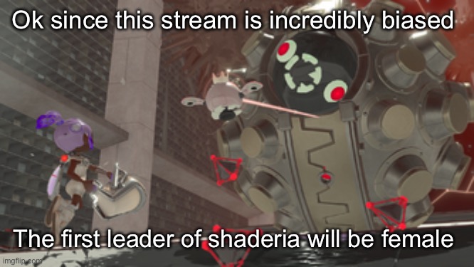 That one side order ball boss | Ok since this stream is incredibly biased; The first leader of shaderia will be female | image tagged in that one side order ball boss | made w/ Imgflip meme maker