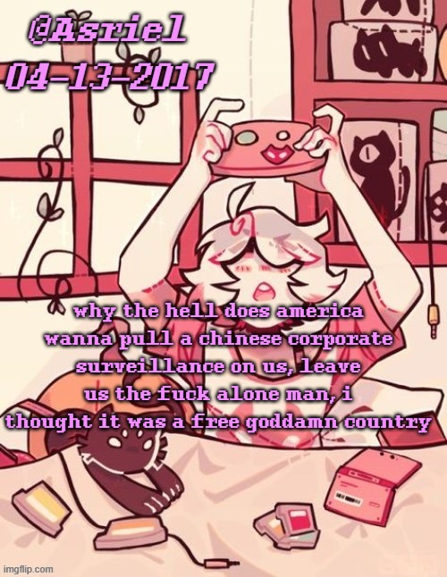 if that thanos snap act gets passed, I'll no longer be able to make my websites for a while, damn | why the hell does america wanna pull a chinese corporate surveillance on us, leave us the fuck alone man, i thought it was a free goddamn country | image tagged in asriel's lalonde template | made w/ Imgflip meme maker