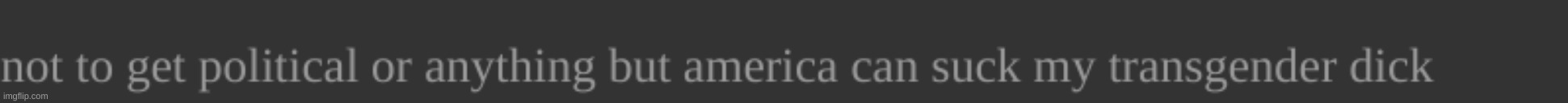 not to get political or anything but america can suck my transgender dick | made w/ Imgflip meme maker