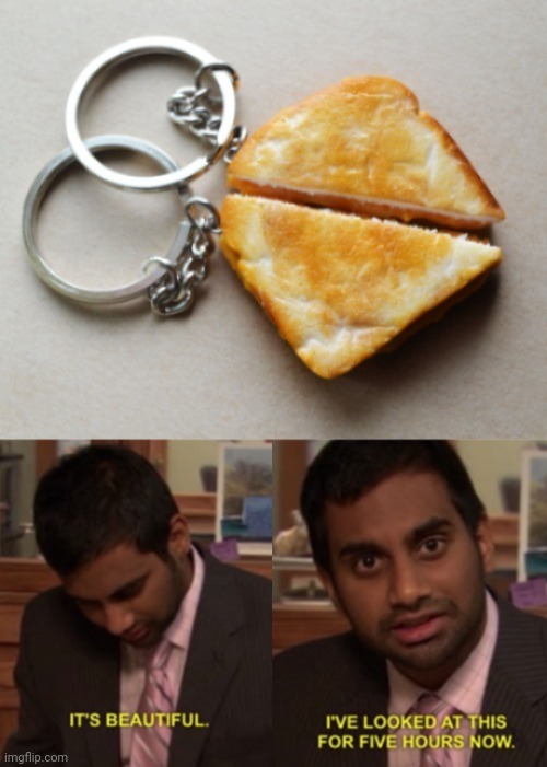 Sliced grilled cheese sandwich keychains | image tagged in i've looked at this for 5 hours now,sliced,grilled cheese sandwich,keychains,keychain,memes | made w/ Imgflip meme maker