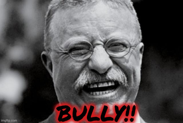 Teddy Roosevelt Laugh | BULLY!! | image tagged in teddy roosevelt laugh | made w/ Imgflip meme maker