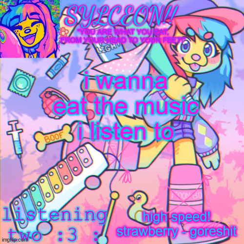 THIS IS SYLCEON SPEAKJIN AND UR LISTENIN 2 4LUNG!! | i wanna eat the music i listen to; high speed! strawberry - goreshit | image tagged in this is sylceon speakjin and ur listenin 2 4lung | made w/ Imgflip meme maker
