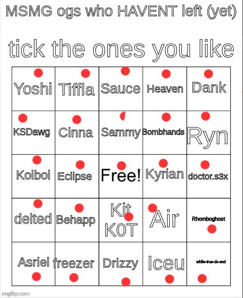 I'm also an og it's just I forgot the password to the acc | image tagged in msmg ogs who havent left updated bingo | made w/ Imgflip meme maker