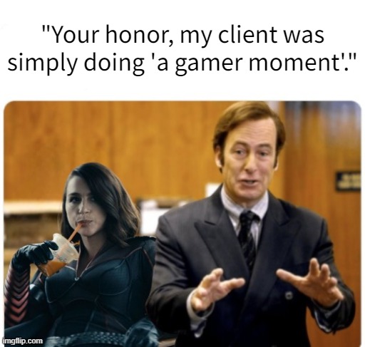 "You don't get the joke because it's locked behind several layers of ironic shitpost humour." | "Your honor, my client was simply doing 'a gamer moment'." | image tagged in memes,better call saul,stormfront | made w/ Imgflip meme maker