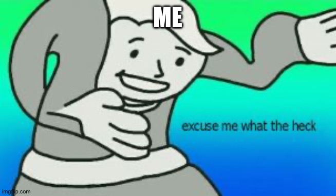 Excuse Me What The Heck | ME | image tagged in excuse me what the heck | made w/ Imgflip meme maker