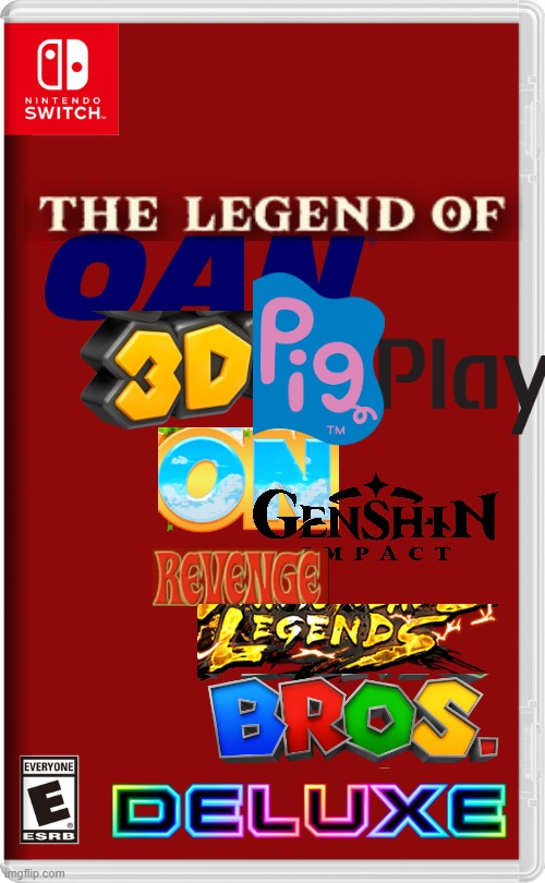 The legend of oah 3d pig play on genshin pact revenge legends bros. DELUXE | image tagged in nintendo switch | made w/ Imgflip meme maker