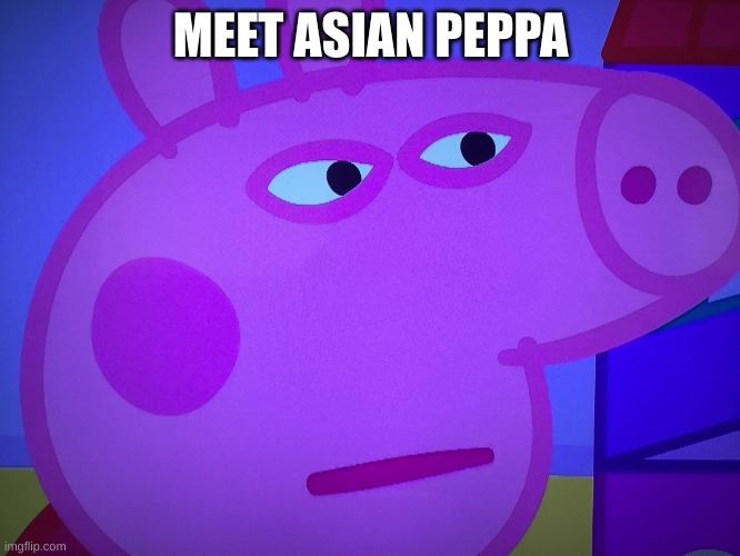 say hi | MEET ASIAN PEPPA | image tagged in what did you say peppa pig | made w/ Imgflip meme maker